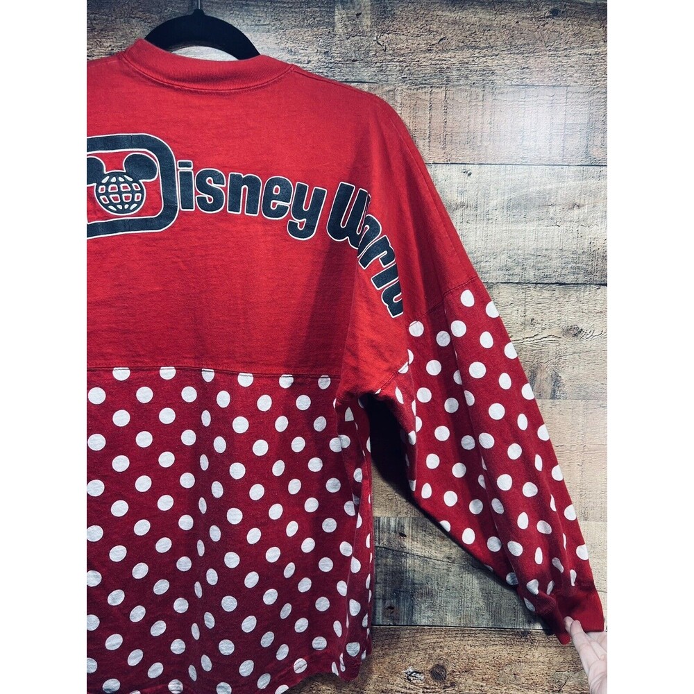 Disney Shirt Womens X-Small Red Spirit Jersey Minne Mouse Polka Dot World Resort - Picture 6 of 8